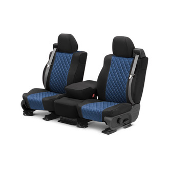 CalTrend® - Cordura Diamond Quilted 1st Row Blue & Black Custom Seat Covers