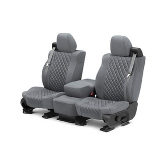 CalTrend® - Cordura Diamond Quilted 1st Row Light Gray Custom Seat Covers