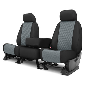CalTrend® - Diamond Quilted 1st Row Black & Charcoal Custom Seat Covers