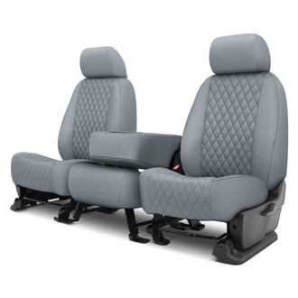 CalTrend® - Diamond Quilted 1st Row Light Gray Custom Seat Covers
