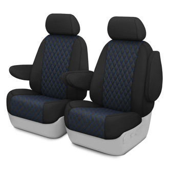 CalTrend® - Diamond Quilted 1st Row Black & Blue Stitching Custom Seat Covers