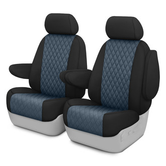 CalTrend® - Diamond Quilted 1st Row Black & Dark Gray Custom Seat Covers