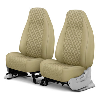 CalTrend® - Diamond Quilted 1st Row Beige Custom Seat Covers