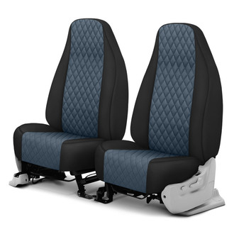 CalTrend® - Diamond Quilted 1st Row Black & Dark Gray Custom Seat Covers
