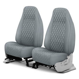 CalTrend® - Diamond Quilted 1st Row Light Gray Custom Seat Covers