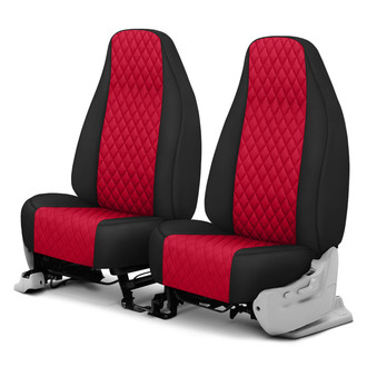 CalTrend® - Diamond Quilted 1st Row Black & Red Custom Seat Covers