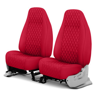 CalTrend® - Diamond Quilted 1st Row Red Custom Seat Covers