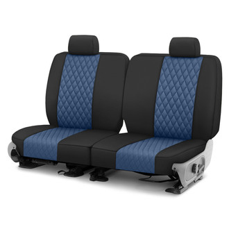 CalTrend® - Diamond Quilted 2nd Row Black & Blue Custom Seat Covers