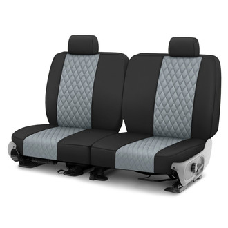 CalTrend® - Diamond Quilted 2nd Row Black & Light Gray Custom Seat Covers