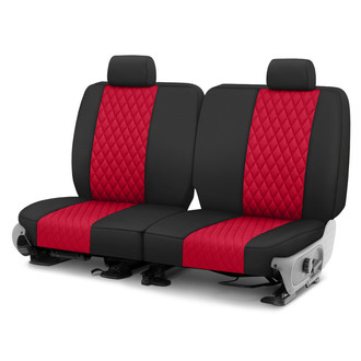 CalTrend® - Diamond Quilted 2nd Row Black & Red Custom Seat Covers