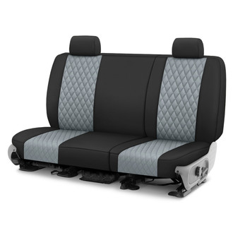 CalTrend® - Diamond Quilted 2nd Row Black & Light Gray Custom Seat Covers