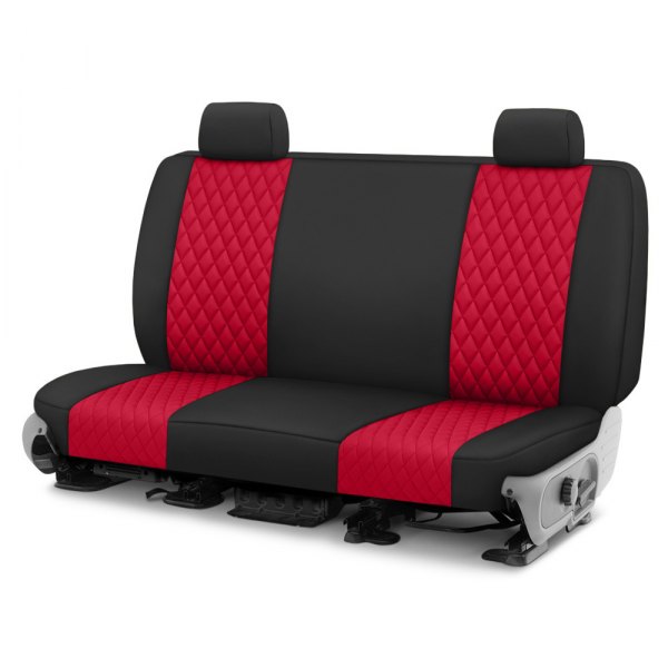  CalTrend® - Diamond Quilted 1st Row Black & Red Custom Seat Covers