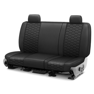 CalTrend® - Faux Leather Hex Quilted 2nd Row Black Custom Seat Covers