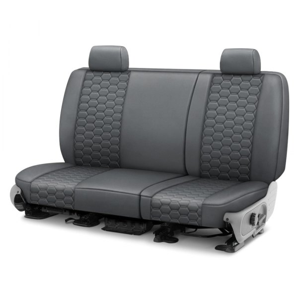  CalTrend® - Faux Leather Hex Quilted 2nd Row Charcoal Custom Seat Covers