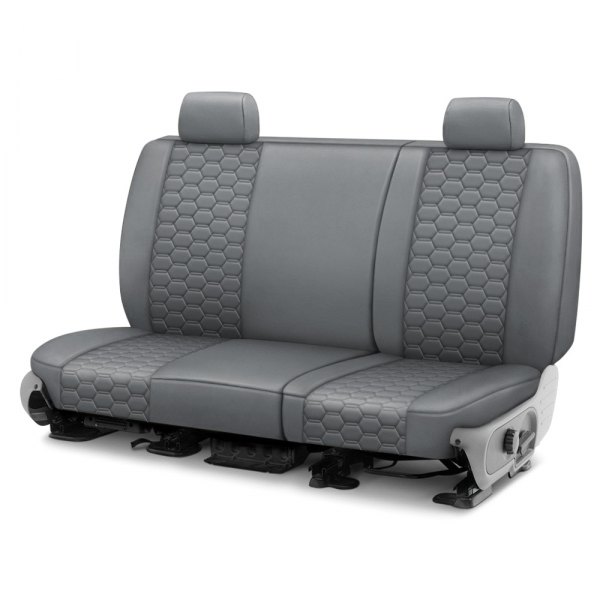  CalTrend® - Faux Leather Hex Quilted 2nd Row Light Gray Custom Seat Covers