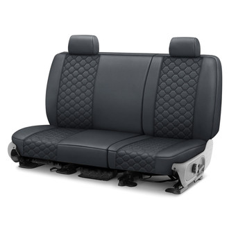 CalTrend® - Faux Leather Honeycomb Quilted 2nd Row Dark Gray Custom Seat Covers