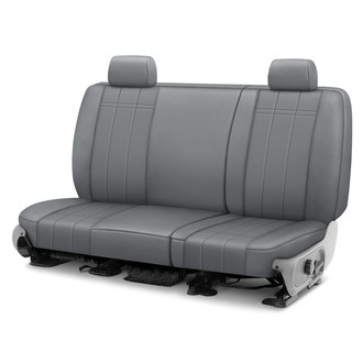 CalTrend® - Faux Leather Stretch Hex Quilted 2nd Row Light Gray Custom Seat Covers