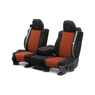 CalTrend® - Houndstooth Designers 1st Row Orange & Black Custom Seat Covers