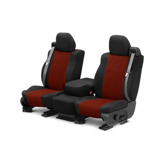 CalTrend® - Houndstooth Designers 1st Row Red & Black Custom Seat Covers