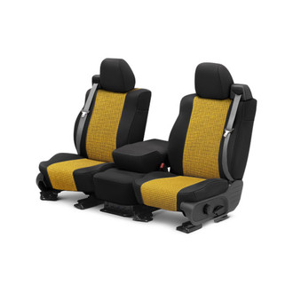 CalTrend® - Houndstooth Designers 1st Row Yellow & Black Custom Seat Covers