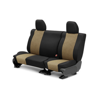 CalTrend® - Houndstooth Designers 2nd Row Beige & Black Custom Seat Covers