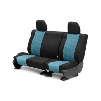 CalTrend® - Houndstooth Designers 2nd Row Blue & Black Custom Seat Covers