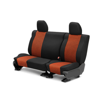 CalTrend® - Houndstooth Designers 2nd Row Orange & Black Custom Seat Covers