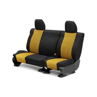CalTrend® - Houndstooth Designers 3rd Row Yellow & Black Custom Seat Covers