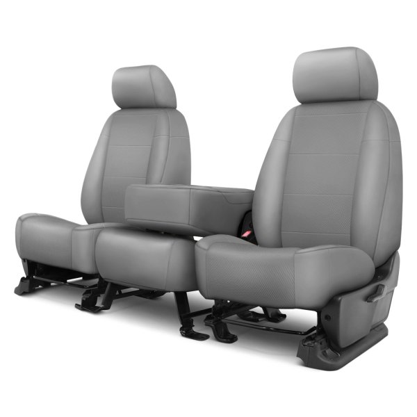  CalTrend® - I Can't Believe It's Not Leather Sport™ 1st Row Light Gray Custom Seat Covers