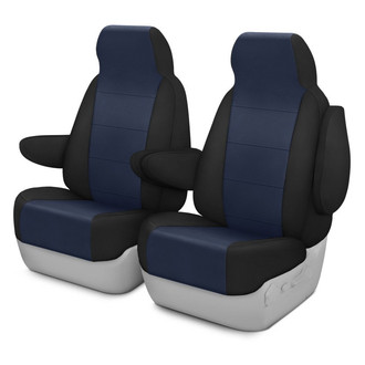 CalTrend® - I Can't Believe It's Not Leather Sport™ 1st Row Blue & Black Custom Seat Covers