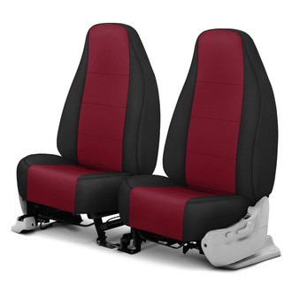 CalTrend® - I Can't Believe It's Not Leather Sport™ 1st Row Red & Black Custom Seat Covers