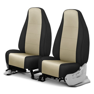 CalTrend® - I Can't Believe It's Not Leather Sport™ 1st Row Sandstone & Black Custom Seat Covers