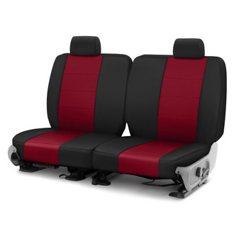 CalTrend® - I Can't Believe It's Not Leather Sport™ 2nd Row Red & Black Custom Seat Covers