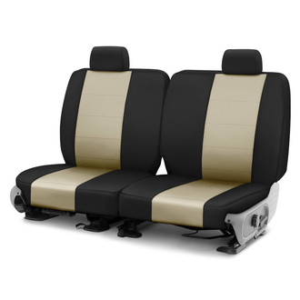 CalTrend® - I Can't Believe It's Not Leather Sport™ 2nd Row Sandstone & Black Custom Seat Covers