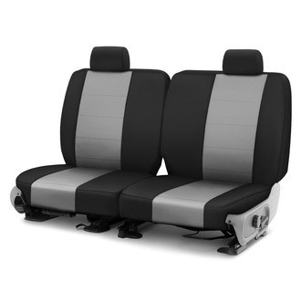 CalTrend® - I Can't Believe It's Not Leather Sport™ 2nd Row Light Gray & Black Custom Seat Covers