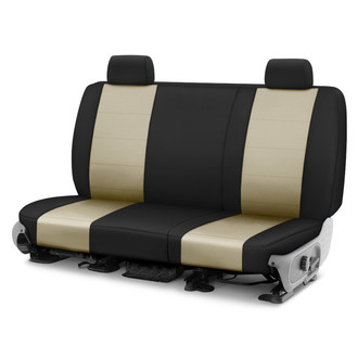 CalTrend® - I Can't Believe It's Not Leather Sport™ 2nd Row Sandstone & Black Custom Seat Covers
