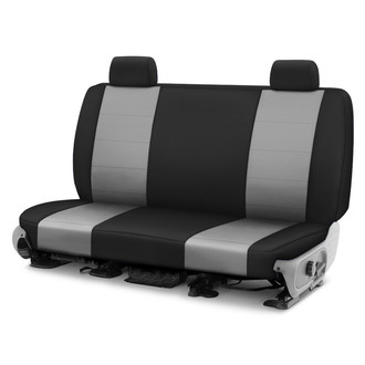 CalTrend® - I Can't Believe It's Not Leather Sport™ 3rd Row Light Gray & Black Custom Seat Covers