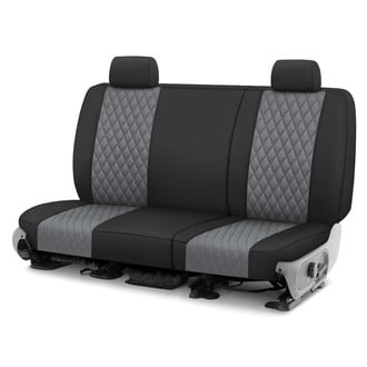 CalTrend® - Neoprene Diamond Quilted 2nd Row Black & Light Gray Custom Seat Covers