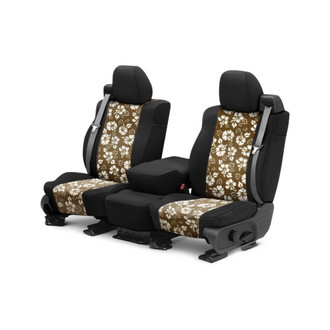 CalTrend® - NeoSupreme 1st Row Hawaiian Beige & Black Custom Seat Covers