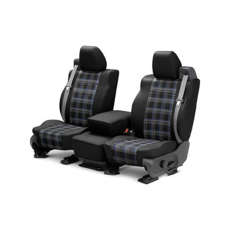 CalTrend® - Plaid 1st Row Blue & Black Custom Seat Covers