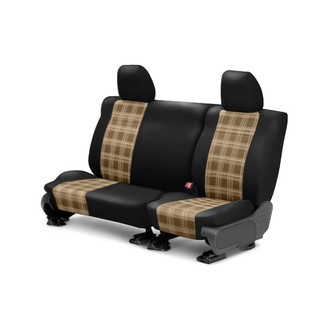 CalTrend® - Plaid 2nd Row Beige & Black Custom Seat Covers