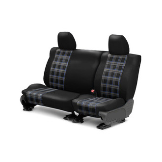CalTrend® - Plaid 2nd Row Blue & Black Custom Seat Covers