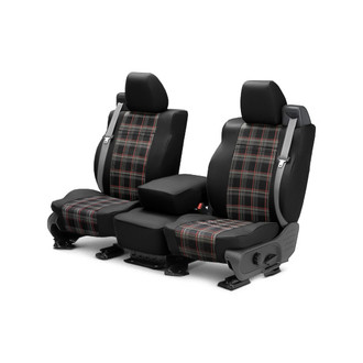 CalTrend® - Plaid 1st Row Red & Black Custom Seat Covers