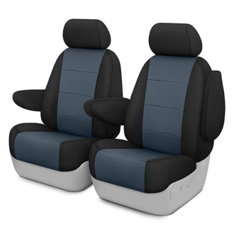 CalTrend® - Retro Weave 1st Row Black & Dark Gray Custom Seat Covers