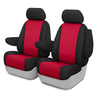 CalTrend® - Retro Weave 1st Row Black & Red Custom Seat Covers