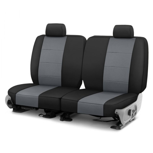  CalTrend® - Retro Weave 1st Row Black & Charcoal Custom Seat Covers