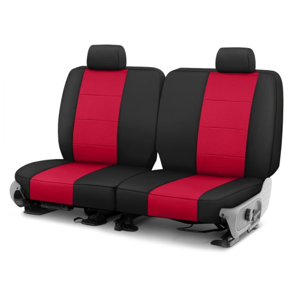  CalTrend® - Retro Weave 1st Row Black & Red Custom Seat Covers