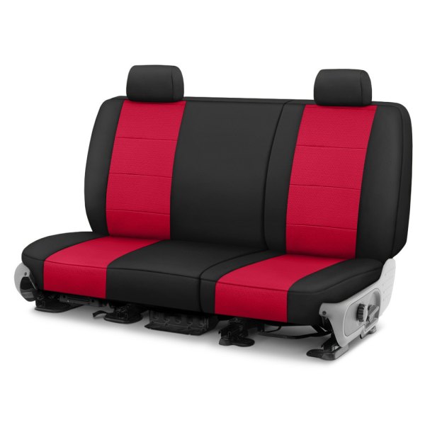  CalTrend® - Retro Weave 1st Row Black & Red Custom Seat Covers