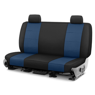 CalTrend® - Retro Weave 2nd Row Black & Blue Custom Seat Covers