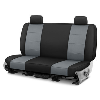CalTrend® - Retro Weave 2nd Row Black & Light Gray Custom Seat Covers